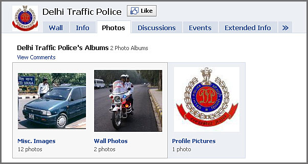 עמוד הפייסבוק של משטרת דלהי