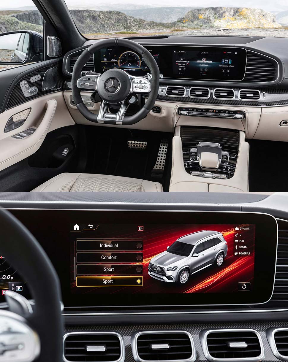תצוגה ייעודית לדגם ביצועים מרצדס GLE 63 החדש תא הנוסעים