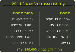 קיה סורנטו 2010 דיזל