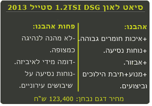 סיאט לאון מבחן - הטוב והפחות טוב