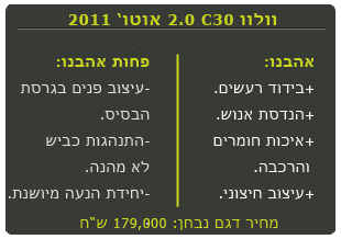 וולוו C30 הטוב והרע