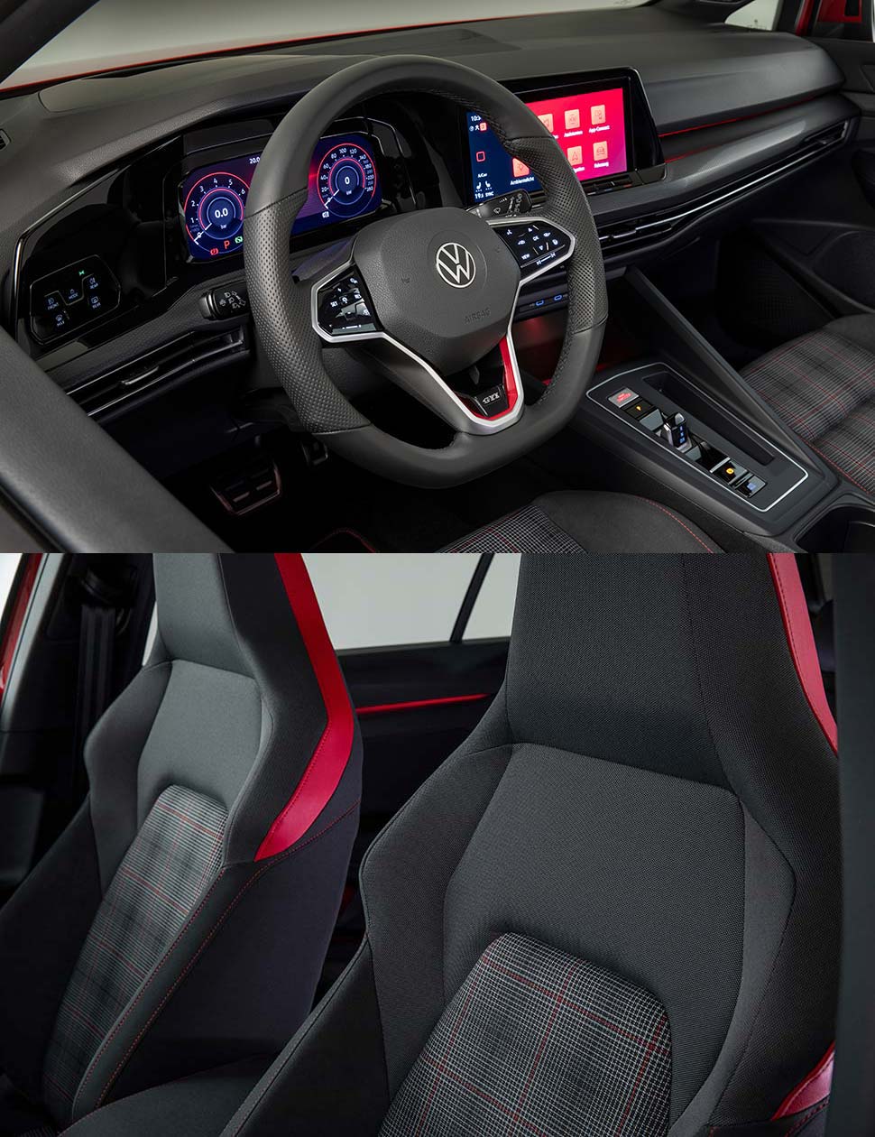 שפע של טכנולוגיה ואבזור 2020 פולקסווגן גולף GTI החדשה תא הנוסעים